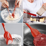 Siliconen spatel Siliconen keukengereiset Hittebestendig en antiaanbaklaag Siliconen deegspatel van voedingskwaliteit voor koken, bakken en mixen, 6-delig rood