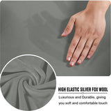 Fluwelen pluche gamingstoelhoezen, 4 stuks, bureaustoel, draaistoel, overtrek met armleuningen/stoelrug, rekbare stoelhoezen voor computer-gamestoel, bureaustoel, zonder stoel, grijs