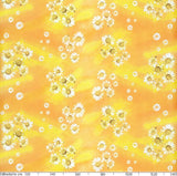 tafelzeil, tafelkleed, geel, kamillebloemen, zon., 120 x 140cm