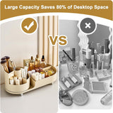 Make-up organizer Draaibaar, 2 in 1 cosmetische organizer, organizer kaptafelborstel, make-up organizer voor kaptafel slaapkamer badkamer