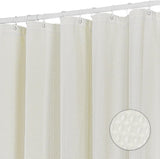 Douchegordijn, wasbaar, textiel, polyester, badgordijn met 12 douchegordijnringen, waterdicht, voor douche en bad, 183 x 183 cm, wafelpatroon, beige