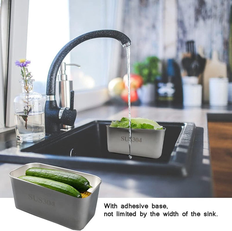 Roestvrijstalen druppelmand Gootsteenfilterkom Gootsteenzeefmand voor groenten Fruit Keukenafval