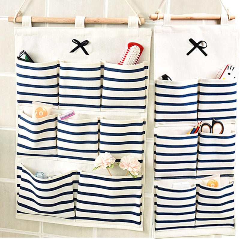 2 stuks hangende organizers voor deur, hangende opbergtas, entree garderobe, gebruiksvoorwerpentas hangend, kan in slaapkamer, woonkamer, kantoor, keuken, badkamer worden gebruikt (blauw)