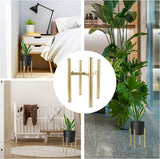 Gouden bloempotstandaard, metalen bloempotstandaard, verstelbaar voor binnen en buiten, verstelbare breedte 17 cm tot 30 cm, plantenpotdecoratie, bloemenhouder bloemenstandaard