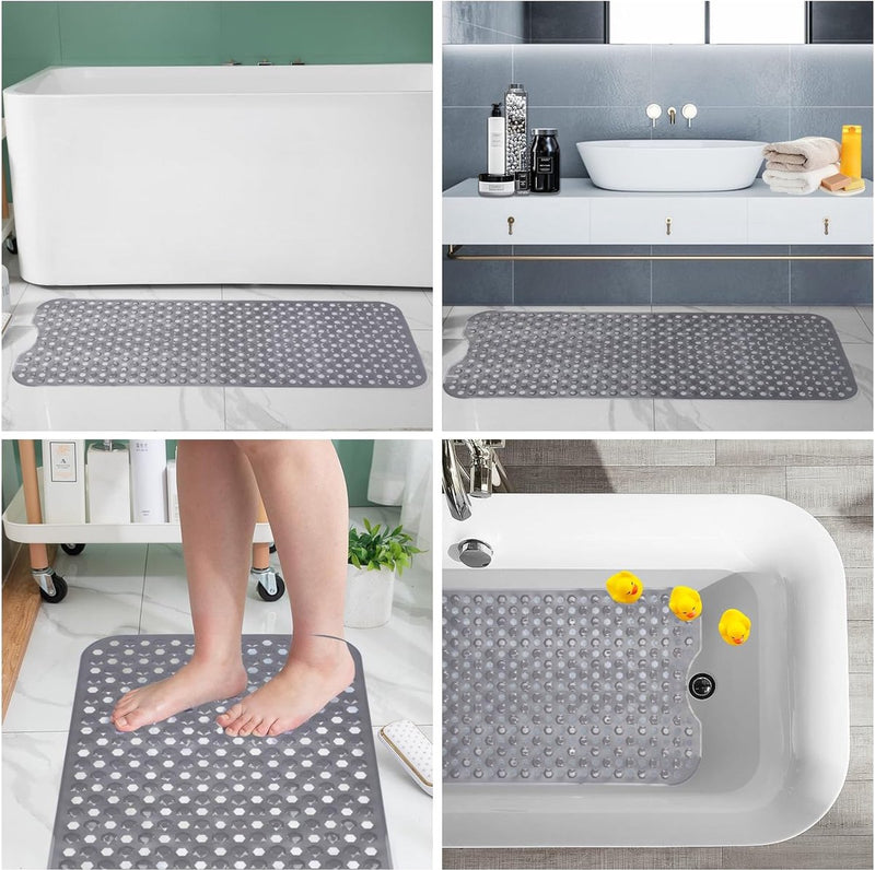 100 x 40 cm badmat antislip douchemat badmat antislip badmat machinewasbaar (grijs)