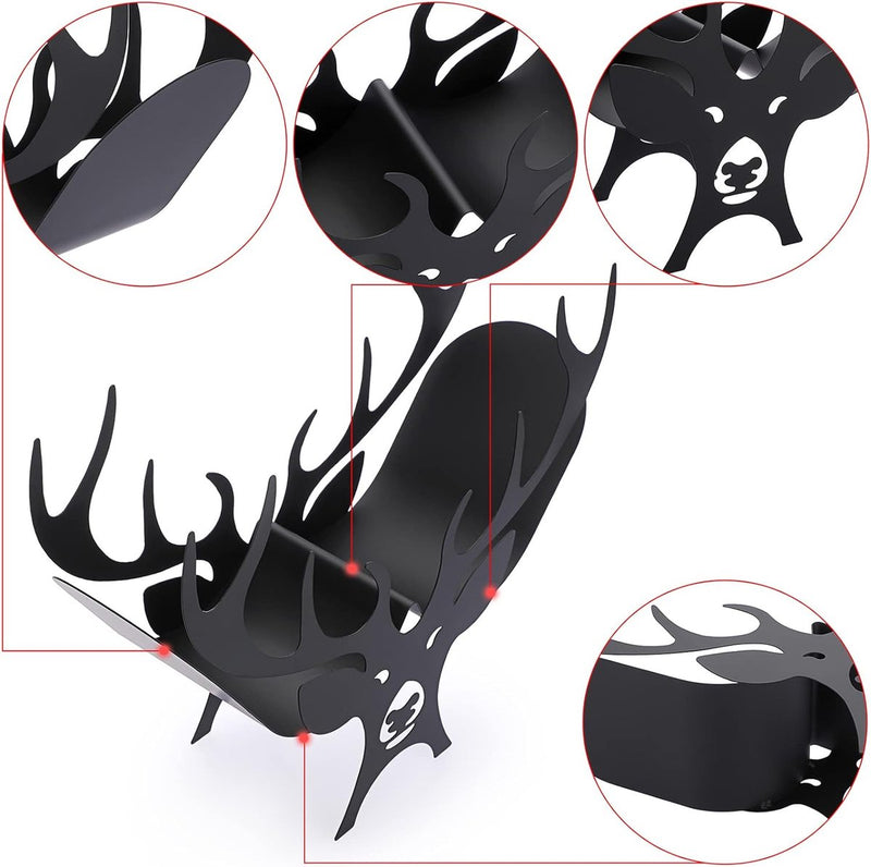 Toiletrolhouder Zwart gewei Metalen toiletrolhouder Verticale papierhouder Toiletrolhouder Handdoekhouder Ambachtelijke decoratie voor badkamer Woonkamer Keuken Hotel