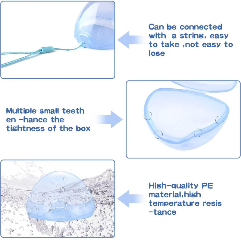 Fopspeenbox voor baby's, draagbaar, 6 transparante fopspeenkastjes, fopspeenkoosje, etui, fopspeenbox, BPA-vrije tepel, shield-etui voor zuigelingen, baby's, reizen, thuis