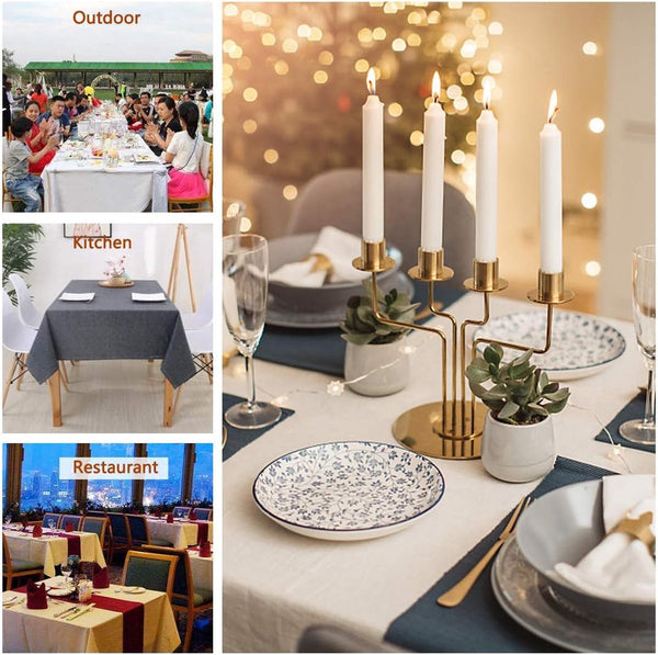 Linnen tafelkleed, hoogwaardig tafelkleed, wasbaar, onderhoudsvriendelijk tafelkleed, linnenlook, waterdicht tafelkleed, lotuseffect, lichtgroen, 140 x 180 cm