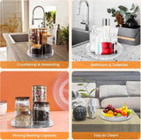 2 stuks draaitafelkoelkast, verpakking van 2 (23,5 cm + 27 cm) draaitafelorganizer, voor de voorraadkast, draaibare kruidenhouder voor voorraadpotten en kruiden