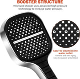 Douchekop, 8 straalsoorten, Douchekop, Waterbesparende douchekop, Regendouche, Met één hand verstelbaar, Grote douchekop, Drukverhogend (douchekop)