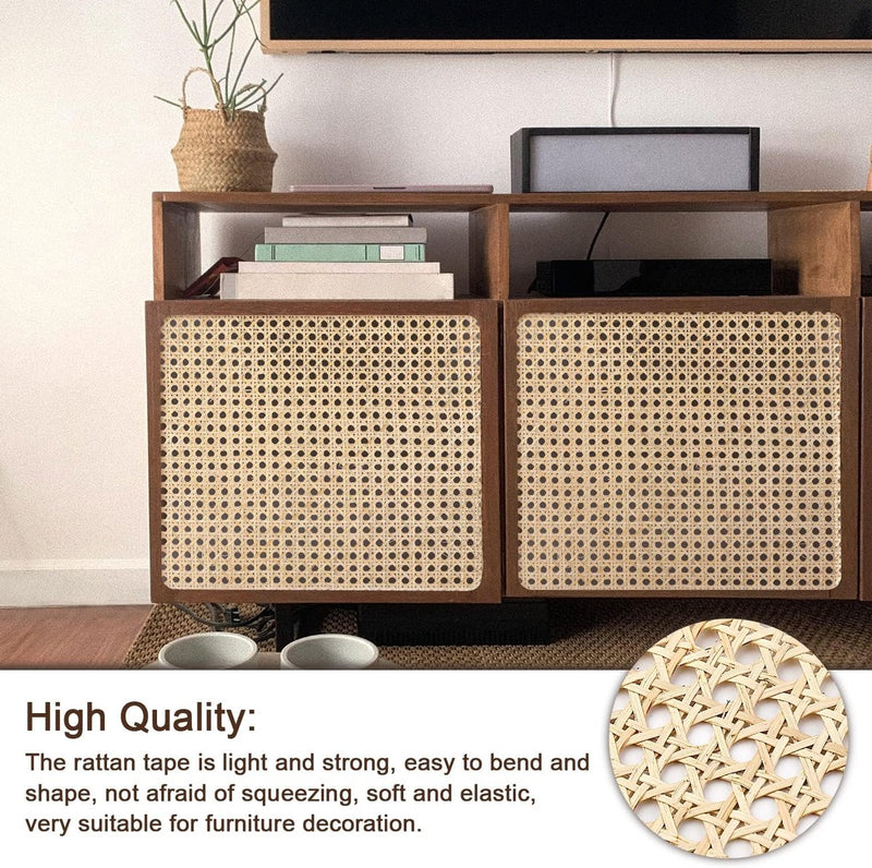 1 rol cane geweven rotan, 55 cm x 1 m, natuurlijke rotan weefselrol voor caning-projecten, mesh, rotan weefsel voor meubels, stoelen en kasten