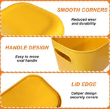 8 stuks kleurrijke kunststof opbergmanden met deksel en handvat, stapelbare opbergdoos, mandhouder, bureau-opbergdoos, kubby-container voor plank, kast, keuken