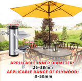Parasolhouder voor balkon, instelbaar, parasol, balkonhouder, parasolstandaard van metaal, vaste clip, verzinkte parasolvoet, paraplustandaard, diameter 25-38 mm, voor balkon, terras, tafel,