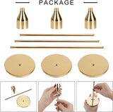 Kaarshouder, kaarshouder, gouden kaarslicht taper kaars, decoratieve kaarshouder van hoog metaal voor feest, bruiloft, diner, kerstdecoratie, 3 stuks