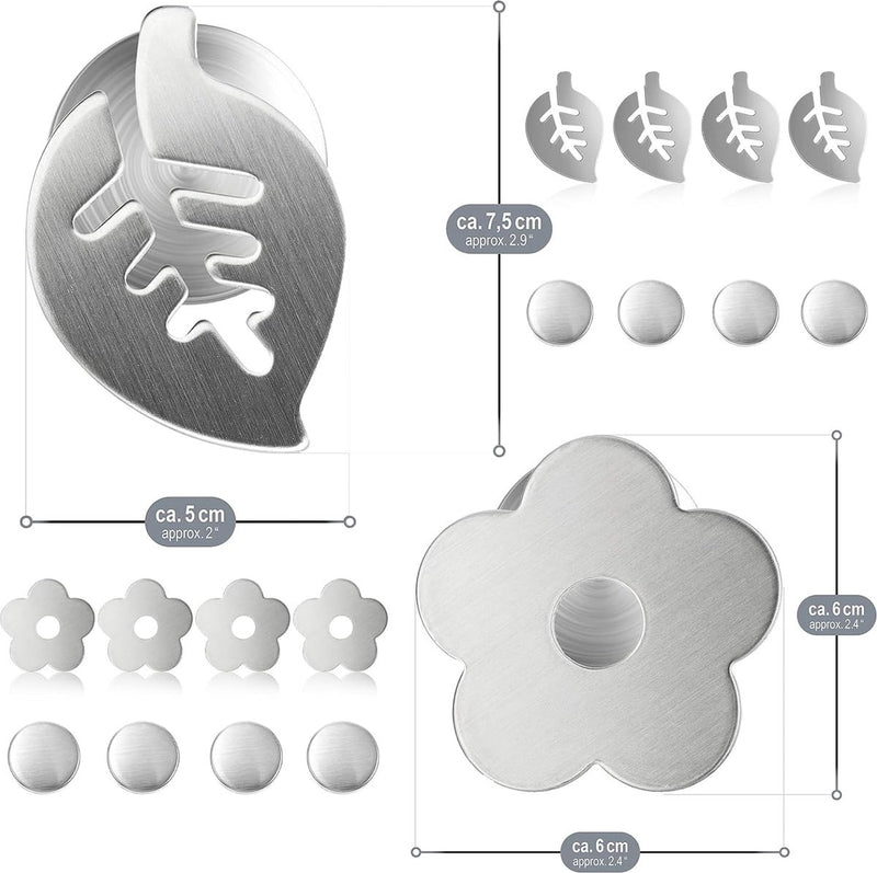 Set van 8 tafelkleedgewichten met magneet, bloemenblad, extra zware magnetische gewichten voor buiten, binnen en buiten
