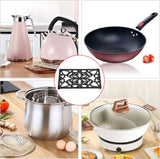 Gietijzeren potmat met vlinderpatroon, vintage roestvrij hittebestendig onderzetter met rubberen voetjes voor eettafel keuken hotpotbasis, kom zwart (25,5 x 15,8 x 1,6 cm)