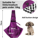 Hondendraagtas, huisdier, verstelbare schoudertas, transporttas voor huisdieren, ademende transporttas voor katten en honden, geschikt voor wandelingen in de open lucht, paars