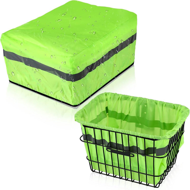 45 x 30 x 20 Regenhoes Fietsmand Waterdichte fietsmandhoes met reflecterende strips Reflecterend neongroen Fietsmand Regenhoes Fietsmandhoes Waterdichte regenhoes Fietsmand