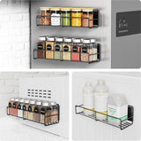 Koelkastrek, magnetisch, kruidenrek, zonder boren, met afneembare haken, hangend, metaal, keukenrek, organizer voor koelkast, set van 2