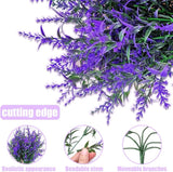 Kunstbloemen, 9 boeketten kunstbloemen zoals echte lavendel, kunststof nepbloemendecoratie, kunststof uv-bestendig, voor outdoor indoor balkon, tuin, grafdecoratie.