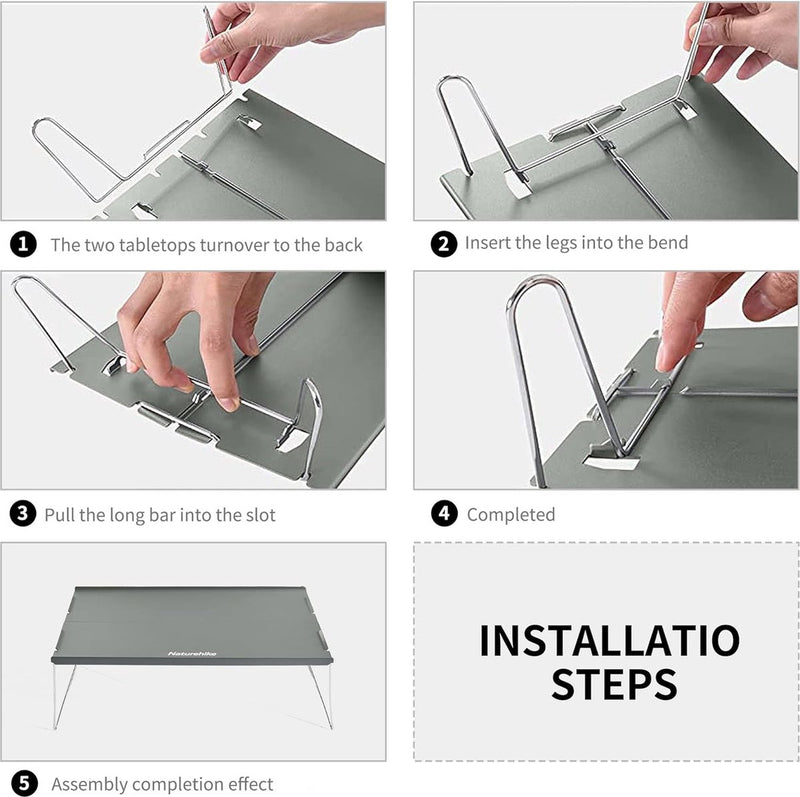 Klaptafel, kleine ultralichte campingtafel, mini-klaptafel, draagbare klaptafel voor wandelingen, fietstochten, picknick-maaltijden
