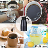 2L geïsoleerde koffiepot, voedselveilige 304 roestvrijstalen geïsoleerde kan, geïsoleerde vacuümkoffiepot met drukknopbovenkant, koffiekarafkan voor thee, warme en koude dranken (marineblauw)