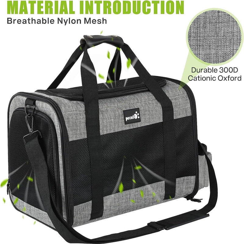 Kattentransportbox, ademende hondentas, transportbox, kattentransportboxen met verstelbare schouderriem, kattentransporttas voor op reis, hondendraagtas voor katten, puppy's onder de 6 kg