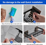 Shower Caddy No Drilling 2 Pack Shower Shelf with 2 Hooks for Bathroom Kitchen Toilet Aluminium Matt Black