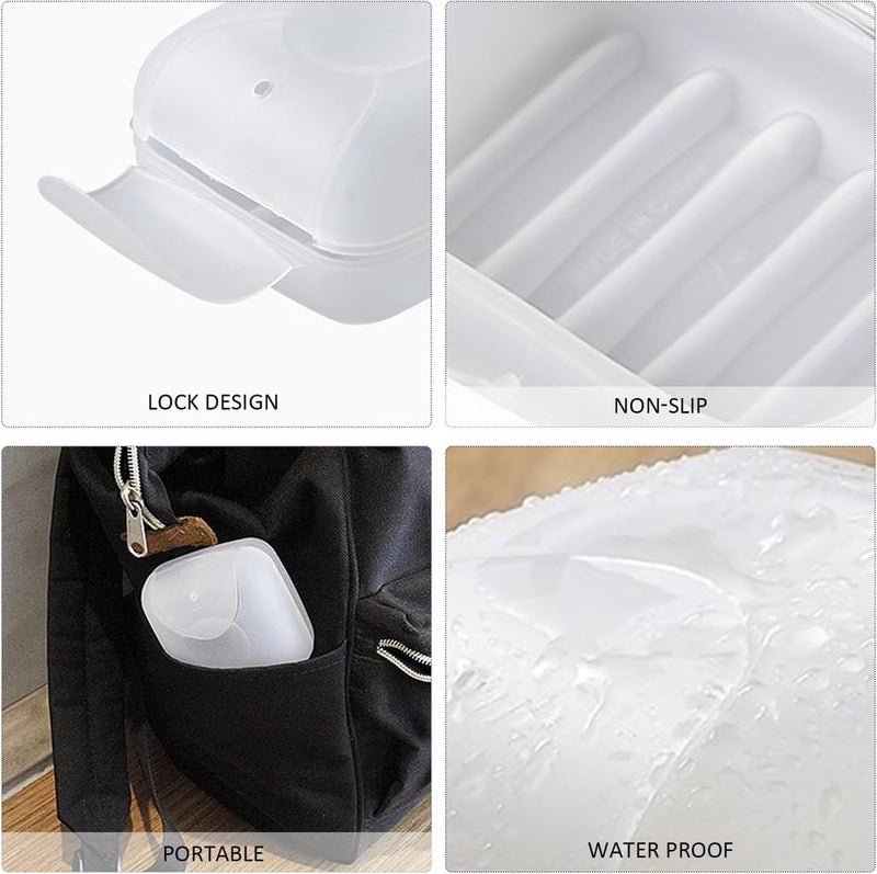 4 stuks zeepbakjes, reiszeephouders, draagbare waterdichte en lekvrije zeepbakjes, badkamer fitness zeephouder doos met deksel, 4 kleuren