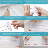 Kunststof ladeverdeler, verstelbaar, set van 8 (30,99 - 55,12 cm), transparante ladeverdeler, lade-organizer voor keukenopslag, slaapkamer, commode, met dubbelzijdig plakband