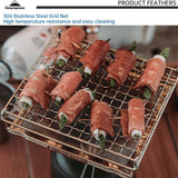 Campingmoon Camping Broodrooster voor Gasfornuis 304 Roestvrij Staal Broodrooster Mini Camping Grill Rack US-1312