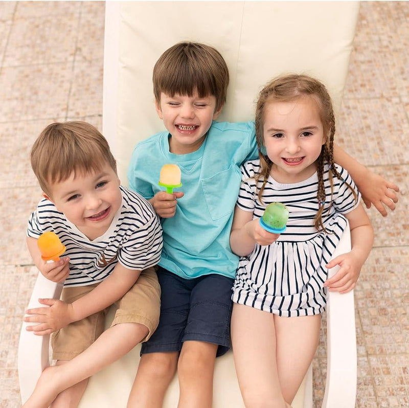 IJsvormen, siliconen ijsvormen, 2 stuks ijsvormen Ijslolly met plastic stokjes, ijsvormen kinderen, kleine ijscontainers, ijsvormen voor ijsijsvormen (paars en blauw)