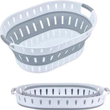 Opvouwbare wasmand, 36 liter, robuust, hoogwaardig, ruimtebesparend, 60 x 43,5 x 23 cm, grijs-wit, multifunctionele wasmand, opbergmand, organizer