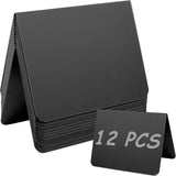 Mini-krijtbordset, kleine leisteen voor etikettering, kunststof buffetborden, krijtbord mini-tafelbladborden, voor prijskaartjes, bruiloft, feest, catering (zwart)