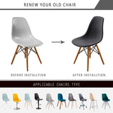 Eetkamerstoelen Covers 2/4/6 stuks, stijl shell eetkamerstoel Mid Century moderne stoel sipcover, gewatteerde dining accent side stoelhoezen (grijs, 4 stuks)