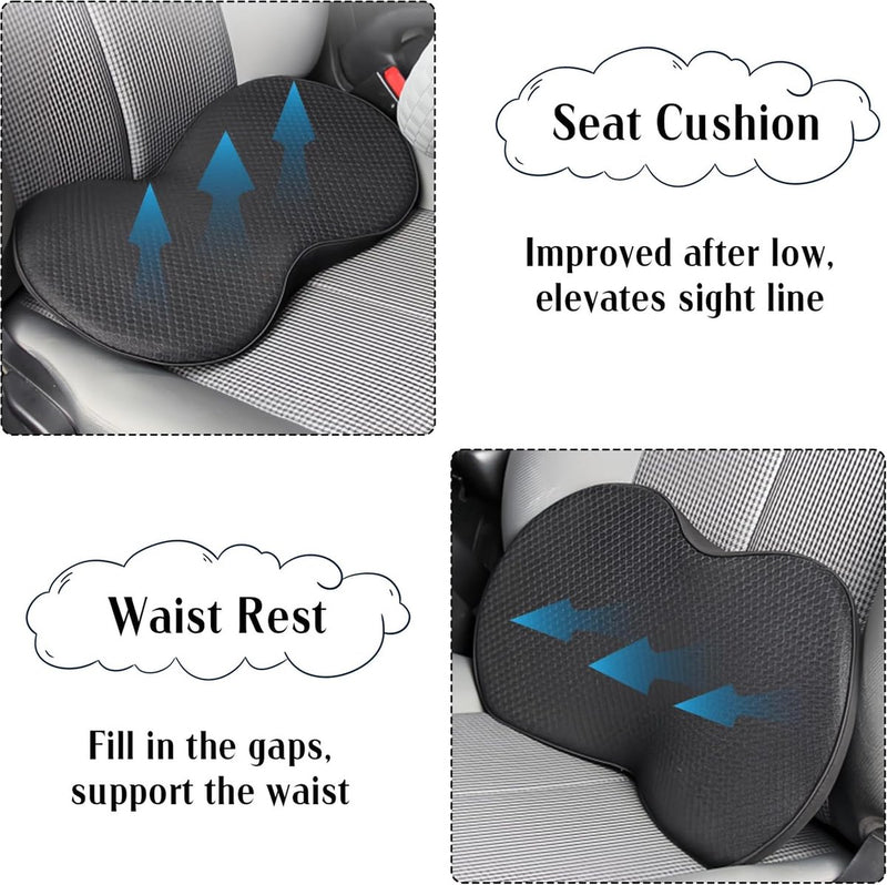 Wigkussen voor de auto, autostoelkussen, traagschuim, orthopedisch zitkussen, autostoel voor auto's, voertuigen en bureaustoel