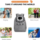 Huisdierrugzak, draagbaar, transportrugzak, reizen, draagtas voor huisdieren, reizen, ademende dagrugzak voor grote katten en kleine honden, grijs A