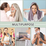 Set van 2 microvezelhanddoeken, microvezelhaarhanddoek, pluizige microvezelbadhanddoek, microvezelhanddoeken voor haar, zachte en absorberende douchedoeken, 50 x 100 cm, donkergrijs