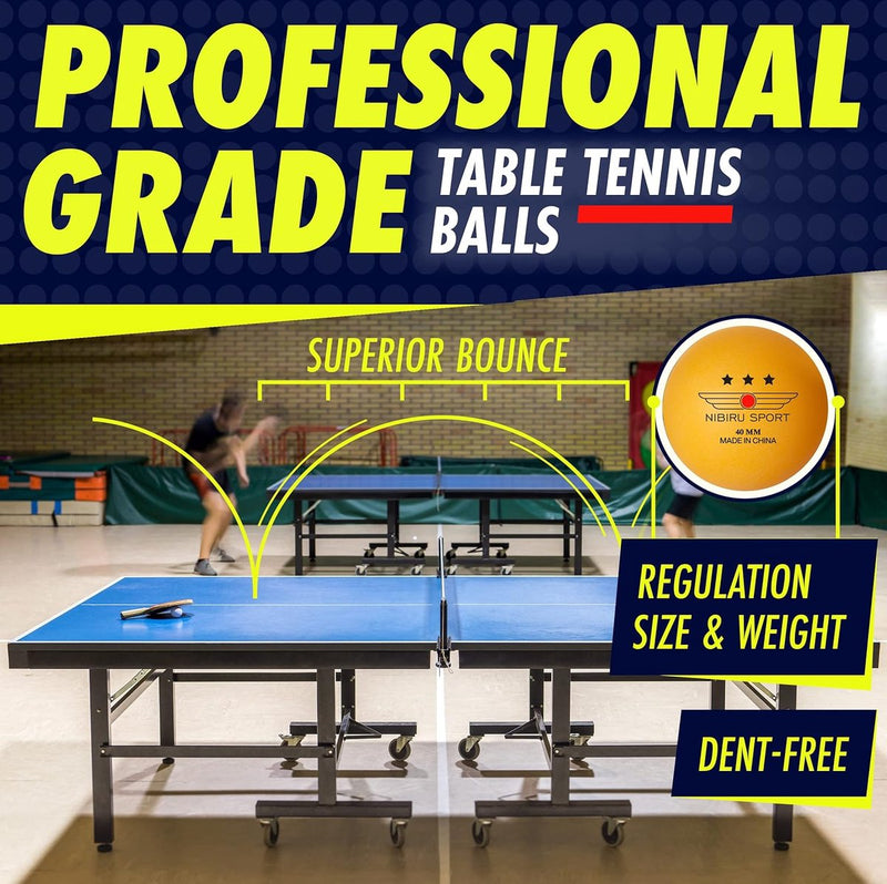 Professionele tafeltennispeddelset met intrekbaar net (montageklemmen), ballen en palen (4 sterren) Tafeltennisaccessoires, geavanceerd binnen- of buitenspelen, opbergtas