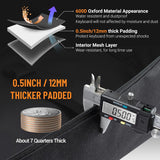 Toetsenbordtas, elektrisch toetsenbord, piano, zachte tas, draagbaar, 600D Oxford-doek, 12 mm dik gevoerde case, met zijhandgrepen en verstelbare schouderriem