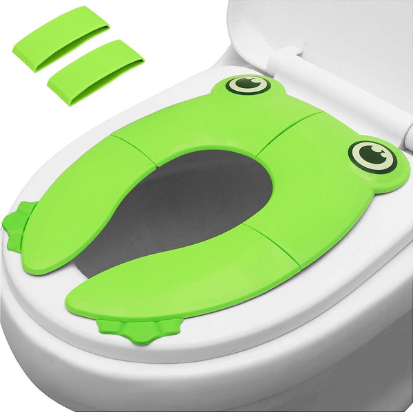 Toiletbrilhoes Opvouwbare toilettrainer voor kinderen| Draagbare reistoiletbril Toiletbrilhoezen met antislip siliconen kussen Recyclebare toiletbril voor reispotje| Groente