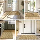 Deurmat, bruin, 90 x 150 cm, voor binnen en buiten, wasbare vloermat, waterdichte deurmat, antislip vuilvanger, tapijt voor ingang, huisdeur, patio, hal, tuin