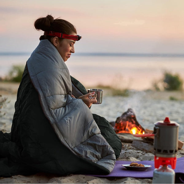 Slaapzak, 3 seizoenen, ultralichte mummieslaapzak [800 g], slaapzak kleine verpakkingsmaat & volwassenen - outdoor, camping, trekking, indoor