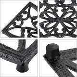 Gietijzeren potmat met vlinderpatroon, vintage roestvrij hittebestendig onderzetter met rubberen voetjes voor eettafel keuken hotpotbasis, kom zwart (25,5 x 15,8 x 1,6 cm)