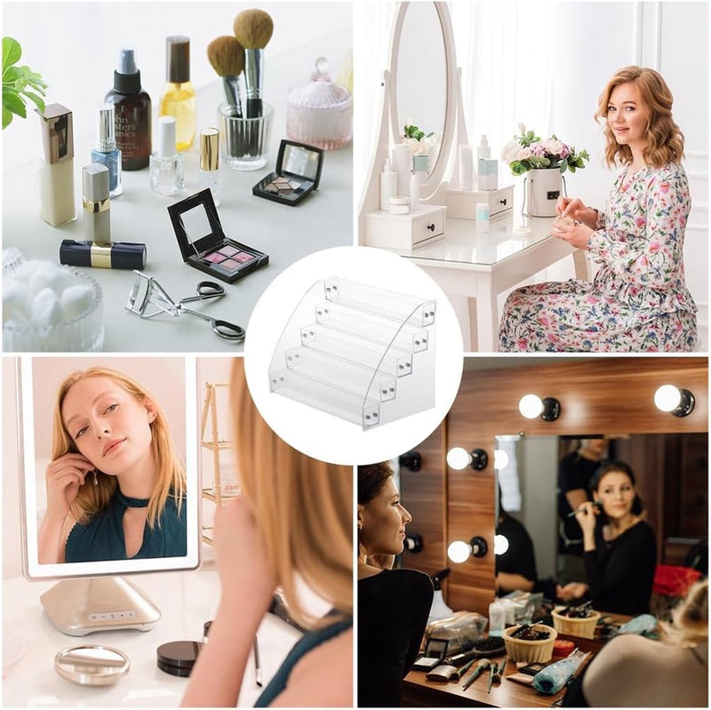 5 lagen acryl nagellak organisator houder, transparante nagellak opslag, nagellak plank voor badkamer, cosmetische opslag