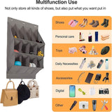 Schoenorganizer boven de deur, hangende schoenenopslag, verschillende vakken met 6 haken schoenenrek voor schoenen, woonaccessoires enz. (Large+Small)