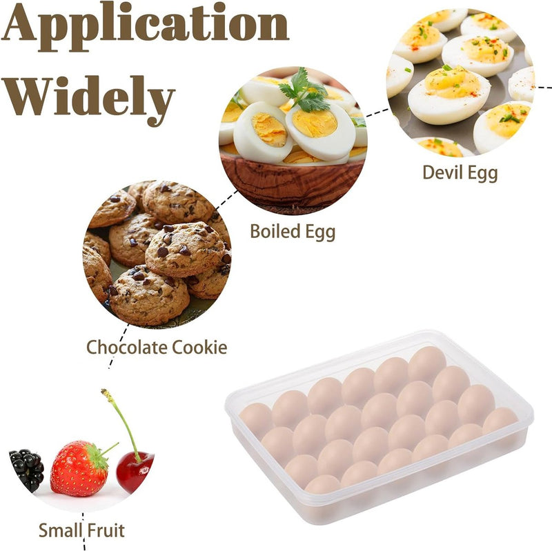 Set van 2 eiercontainers voor de koelkast, eierdoos met plastic deksel, transparante eiercontainer, eierdoosorganizer, stapelbare eierschaal voor keukens