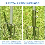 Gazondoorn voor parasol, afneembare grondpen, parasolspies, grondpen, parasolhouder, vloer, parasolstandaard, parasol met 4 haringen, voor strand, gras, zand, tuinparasol