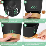 Bloempot van kunststof, 3 stuks, bloempot met schotel, plantenpot, zelfwatergevend, 16,5 x 17 cm, met 20 plantenlabels, bloempot met bewateringssysteem voor kamer- en balkonplanten