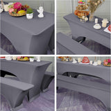 Set van 3 elastische biertafelhoezen, donkergrijze bierbankhoezen en tafelkleden, 50 cm tafelbreedte, biertentsets 220 x 50 x 70 cm voor tuinbanket tuinmeubelen (3 verpakkingen)